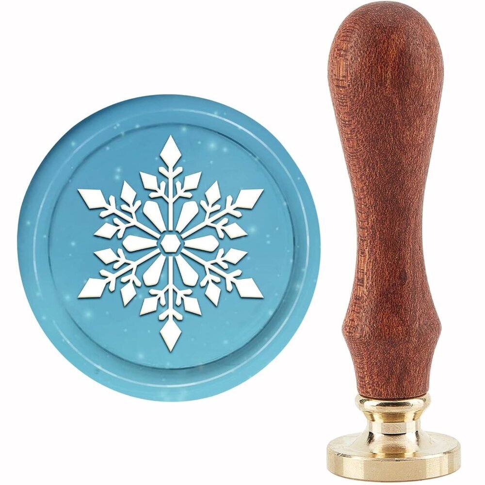 Christmas Wax Seal Stamp Snowflakes Pattern Sealing Wax Stamps 30mm Retro Vintag